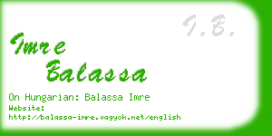 imre balassa business card